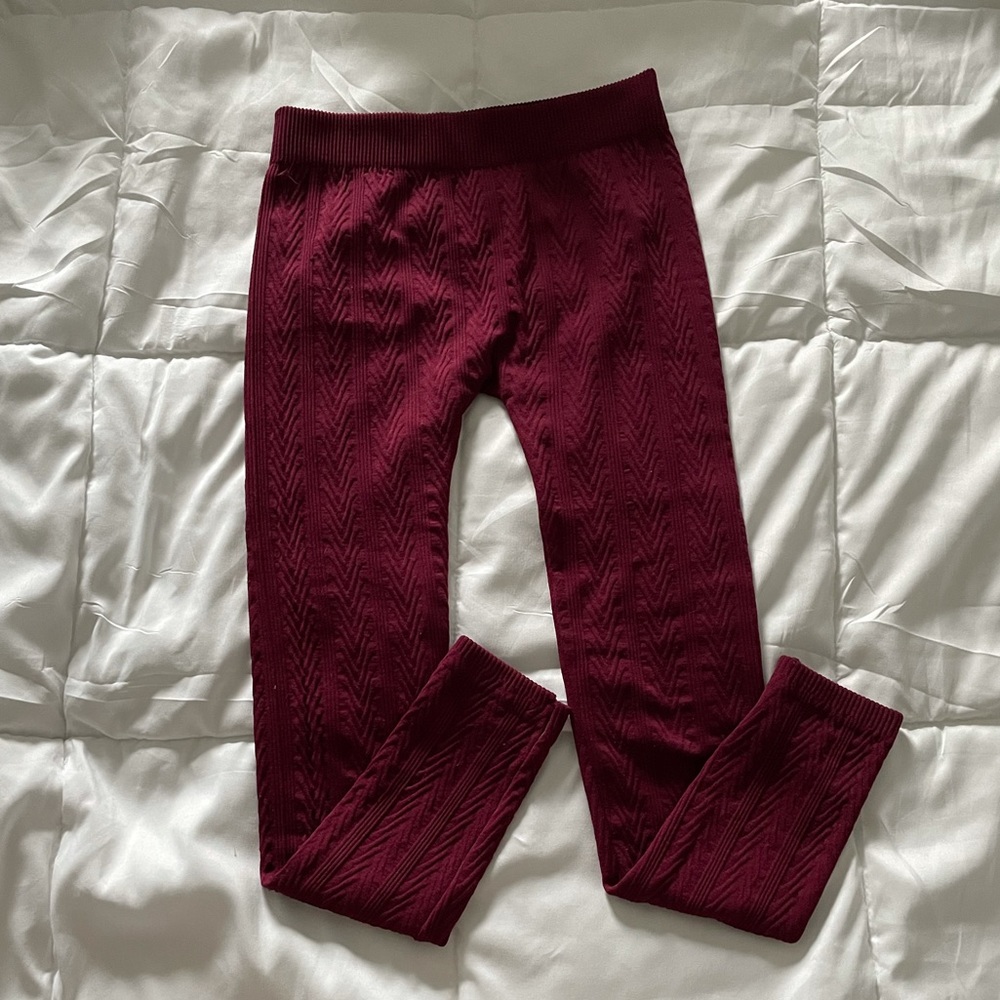 burgundy legging